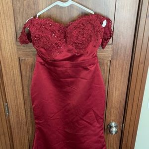 Beautiful off the shoulder full length gown